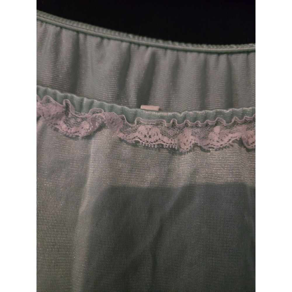 Vintage Women's Mint Green Short Sleeve Flowy Nightgown Nap Dress One Size Nylon - Picture 3 of 5